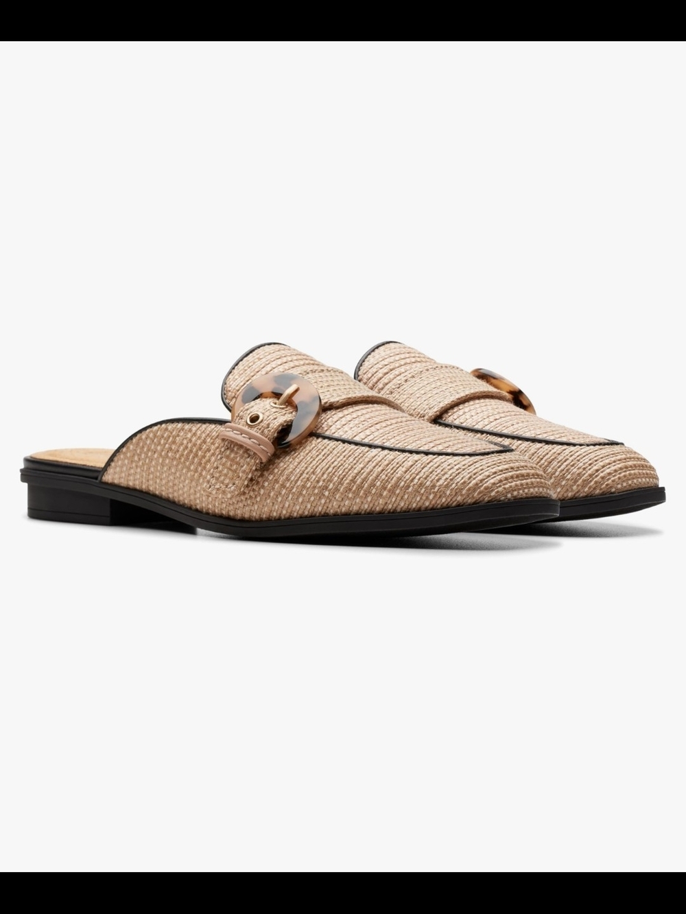 Clarks Women's Beige Woven Slip-On Loafers